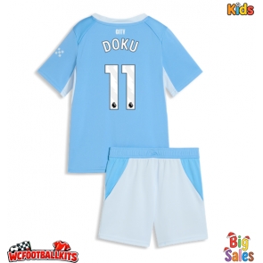 Manchester City Jeremy Doku #11 Replica Home Stadium Kit for Kids 2026-27 Short Sleeve (+ pants)
